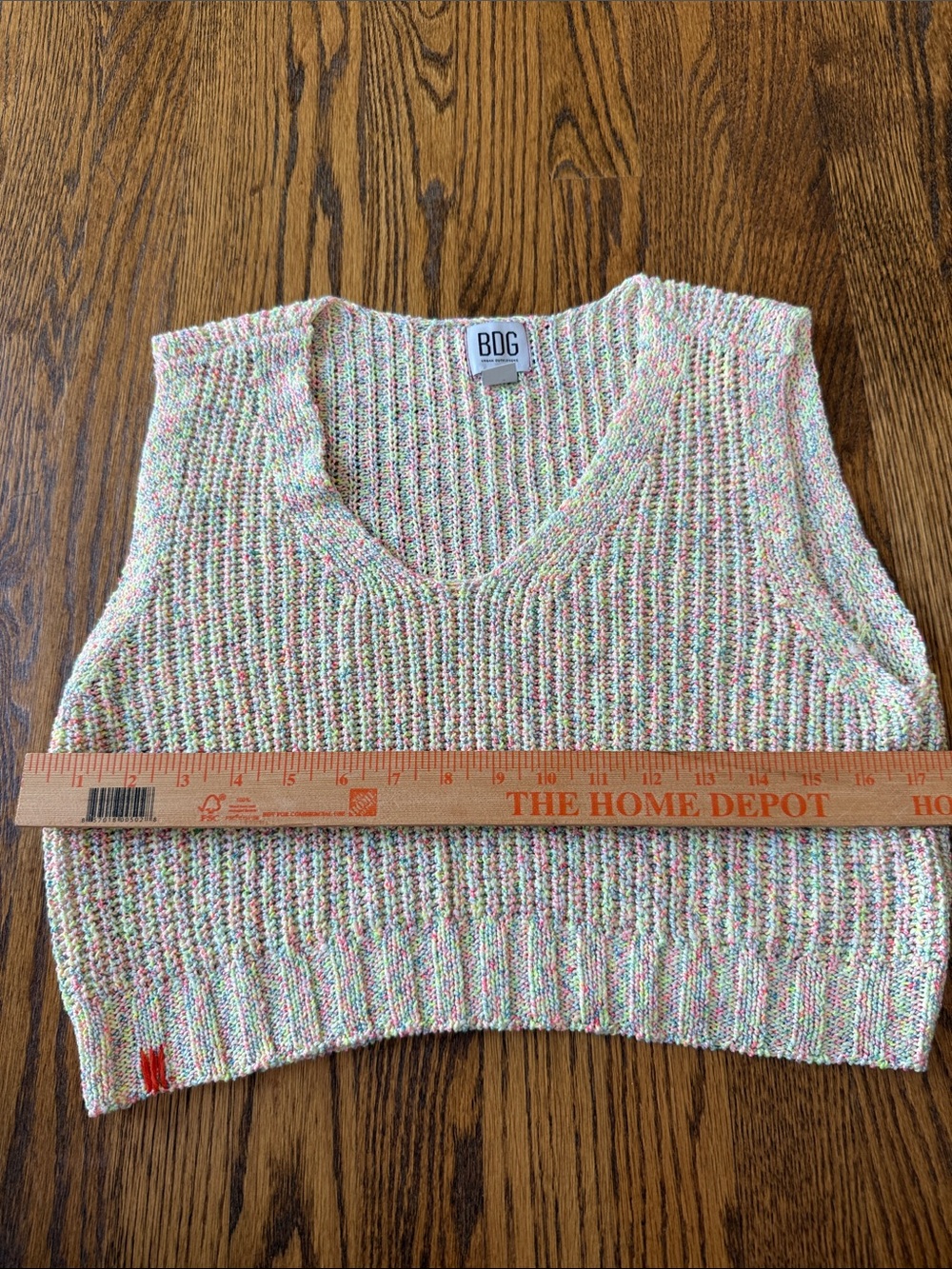 BDG Pastel Multicolor Cropped Knit V-Neck Tank